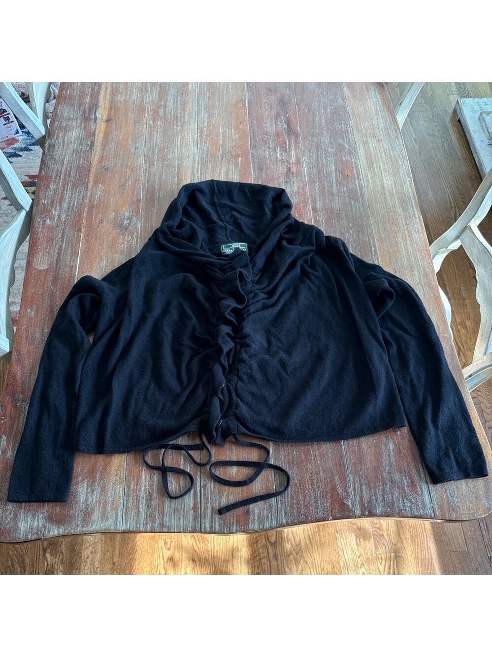 Lauren Active Ralph Lauren Black Cowl Neck Sweater M Wool Blend